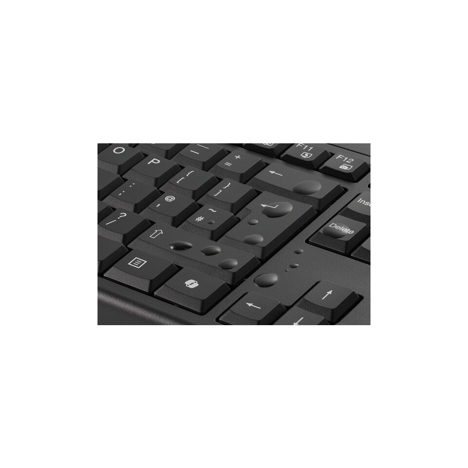 Tastatur, Kensington, Schwarze Tasten, QWERTZ, Tastenblock