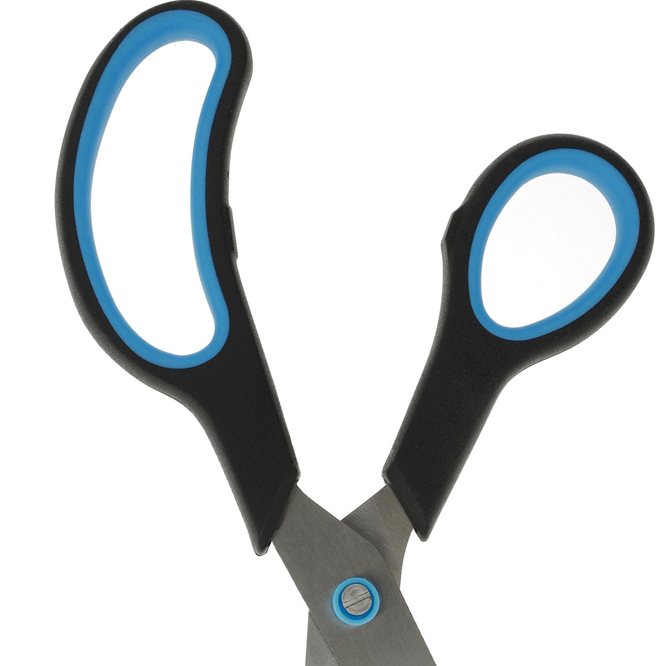 Schere, Küchenschere, blau, schwarz, Scherenkante