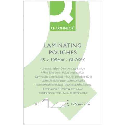 Laminierhülle Gepäckanhänger, 65 x 105 mm, 2 x 125mym, 100 Stück Q-CONNECT KF01216