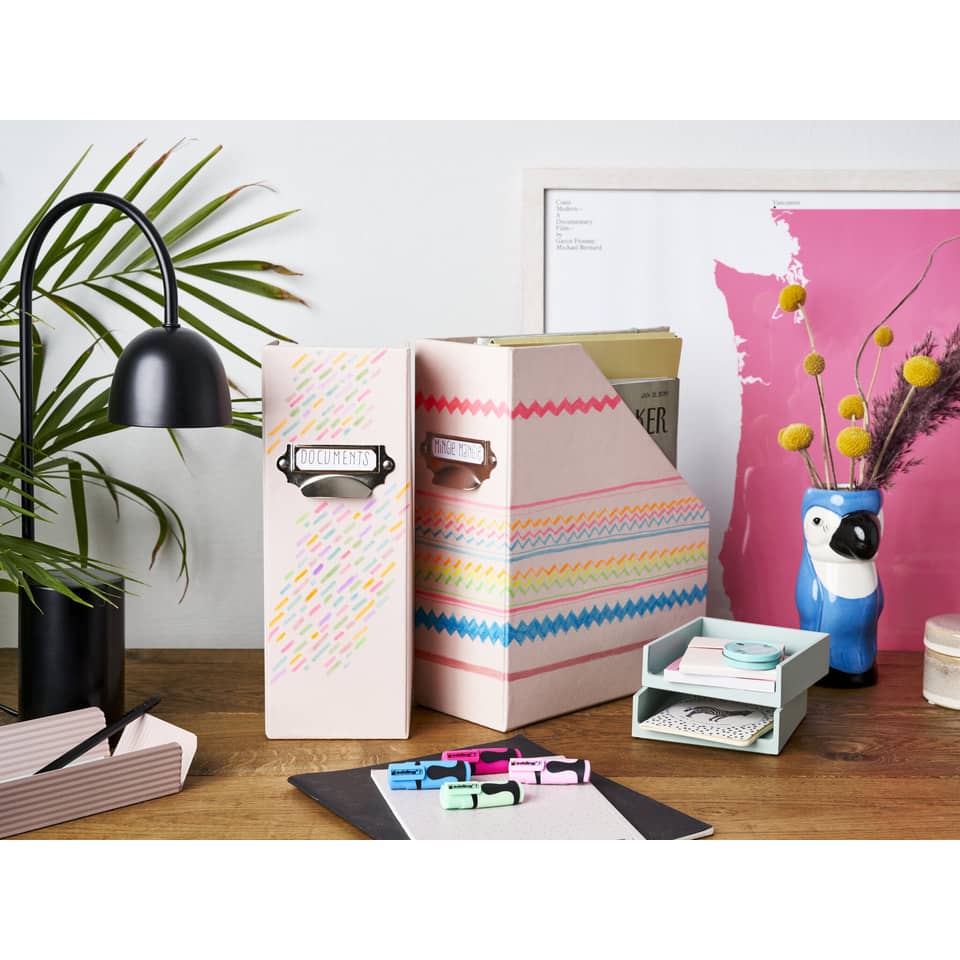Ordner, Kisten, Dekor, Papiertüten, Schreibtisch
