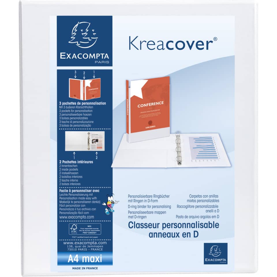 A4 binder, D-ring, personalisiert, Karteireiter, Ordner