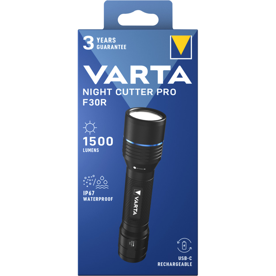  Taschenlampe,  LED,  schwarz,  wasserdicht,  USB-C