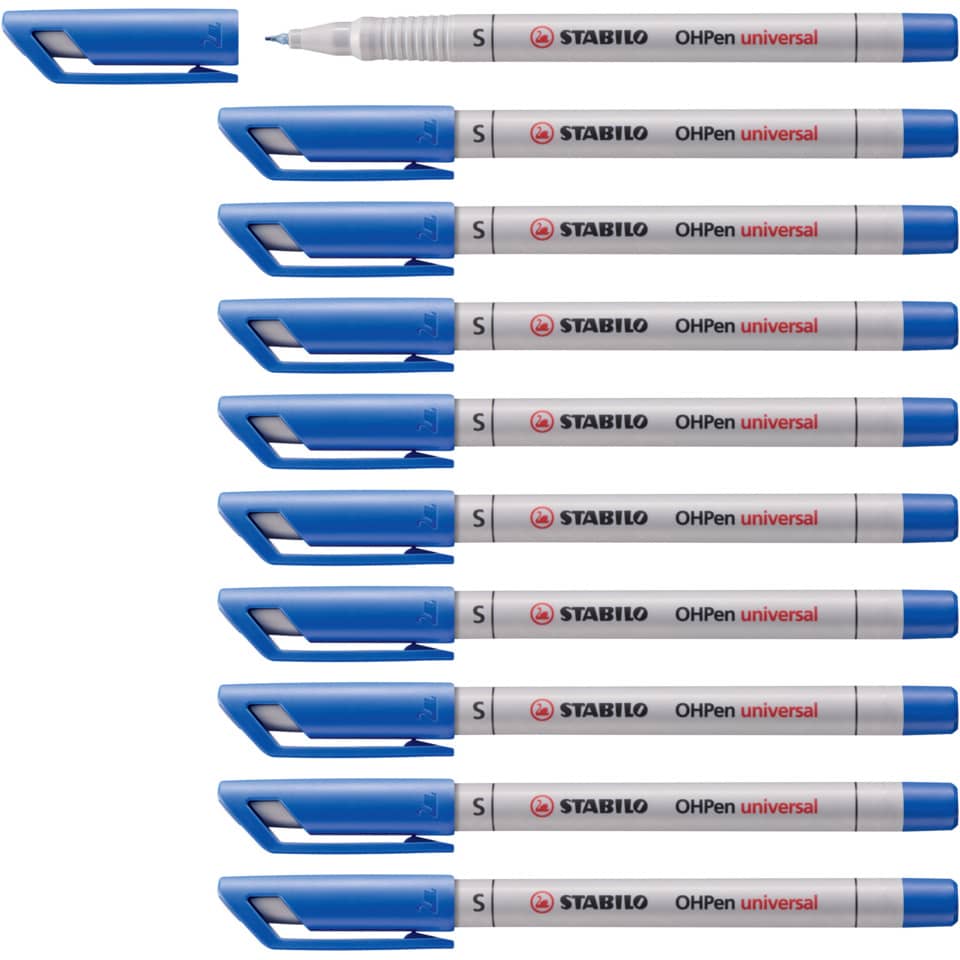 blaue Marker, universeller Stift, Kappe, Stabilo, Markerstift