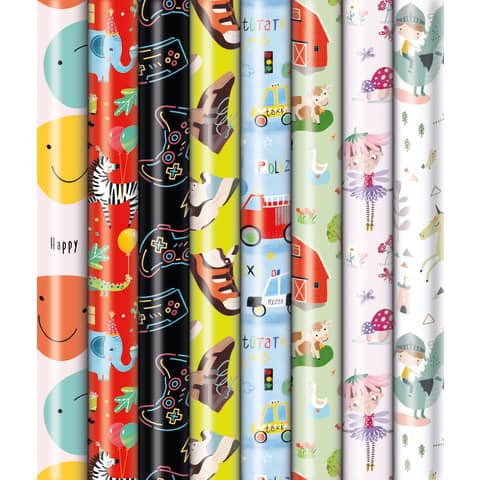 Geschenkpapierrolle 2mx70cm Kinder sortiert   9A9123 ZÖWIE 33013-4A4223