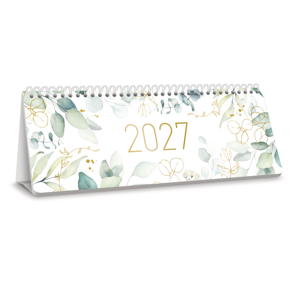Kalender, Tischkalender, Spiralbindung, Jahr 2027, Blätter-Design