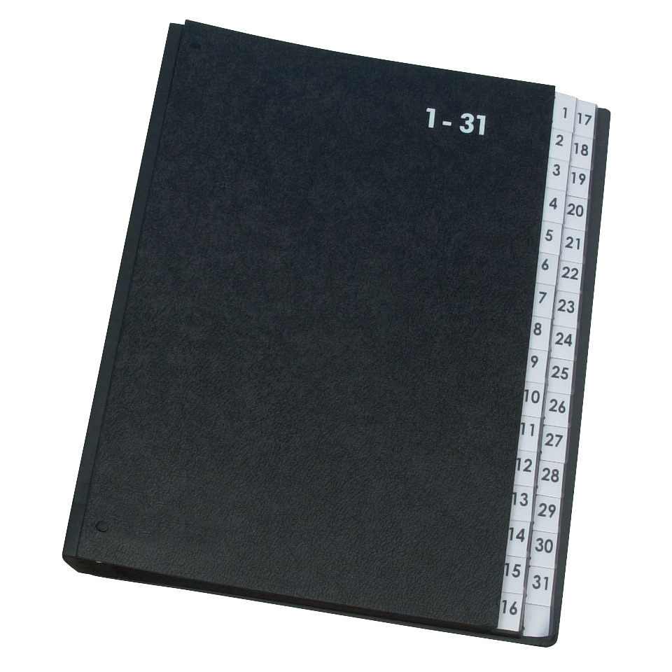 Spiralblock notizbuch, schwarze Umhüllung, Kartenregister, Datumsregister, A5-Größe
