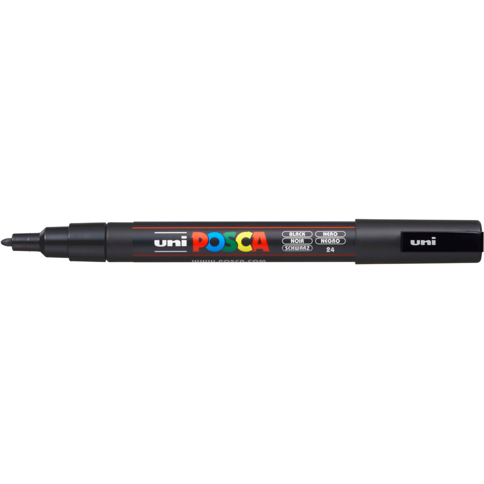 Marker, Permanent marker, Fine tip, Black ink, Uni Posca