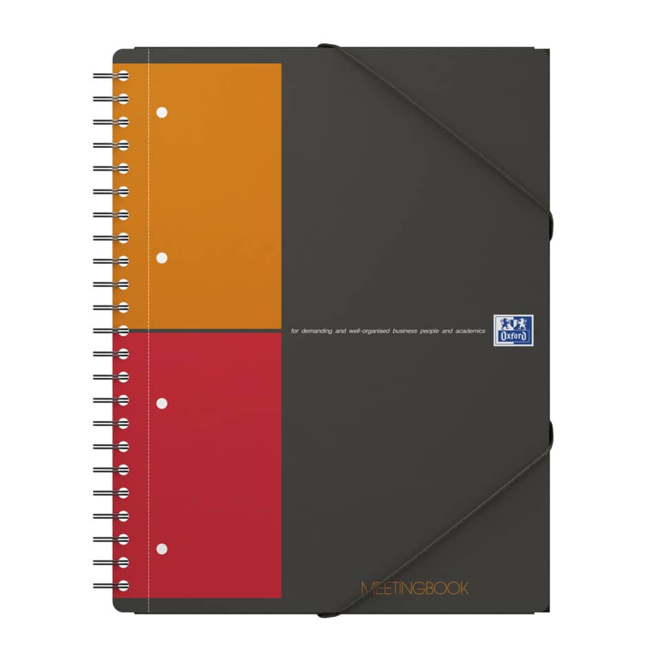 Spiralnotizbuch, Meetingbook, Notizblock, Diagramm, Orange Rot Schwarz