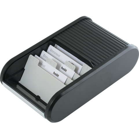 Visitenkartenbox Linear, für 300 Karten, schwarz HELIT H6218095