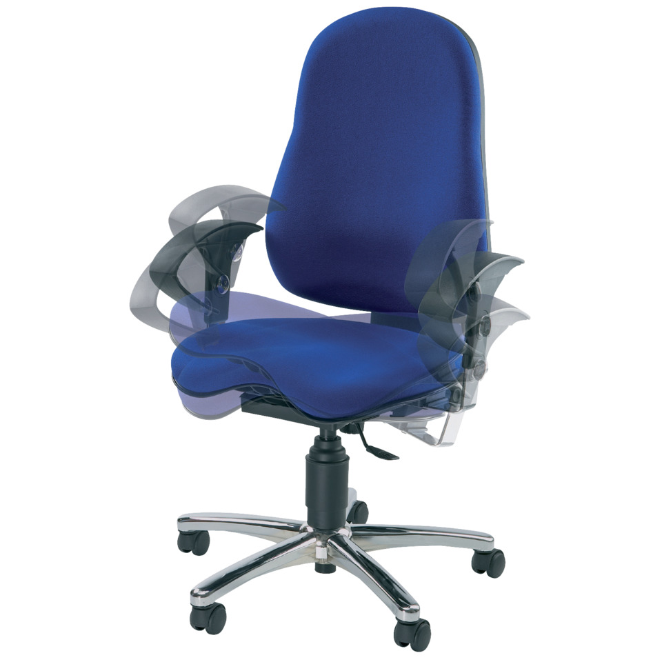 Bürostuhl, Schreibtischstuhl, Blau, Stuhlbezug, Verstellbare Armlehnen