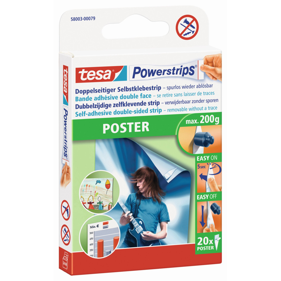 Poster, Klebeband, Self-adhesive, Doppelseitig, Powerstrips