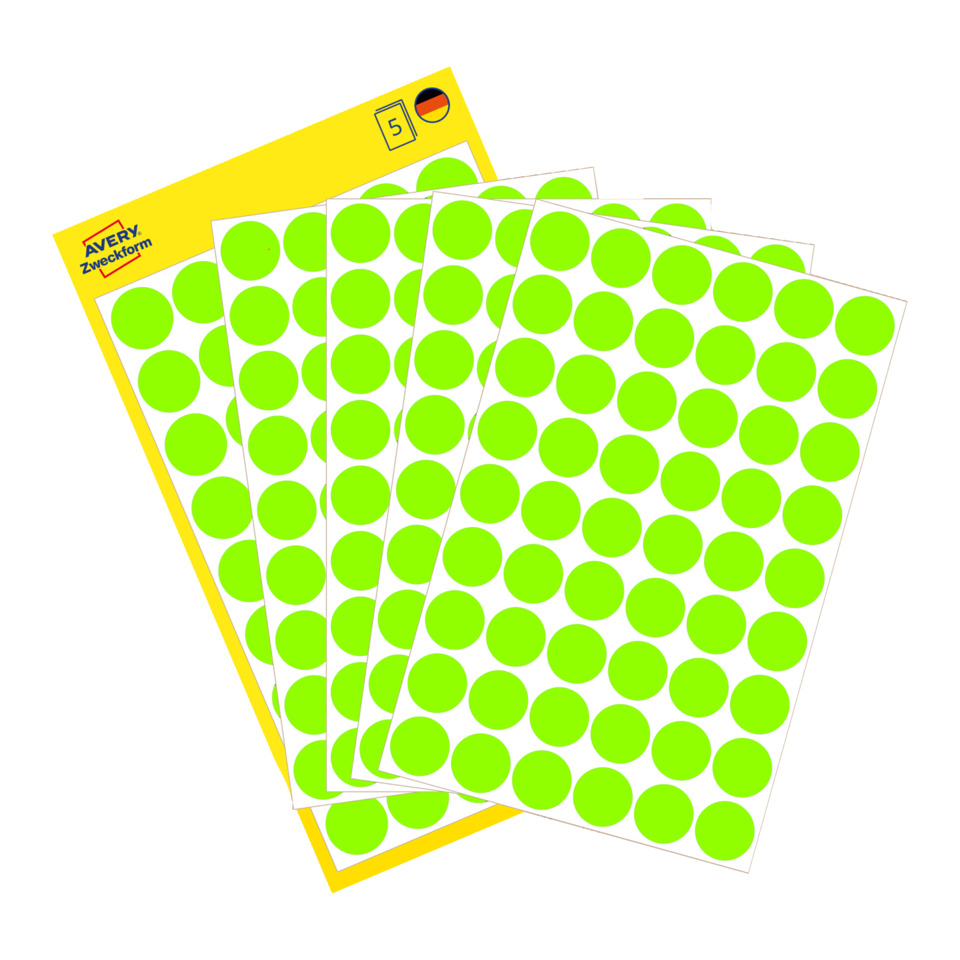 Punkteaufkleber, Hintergrundpapier, Neon-Grün, Klebepunkte, Bastelbedarf