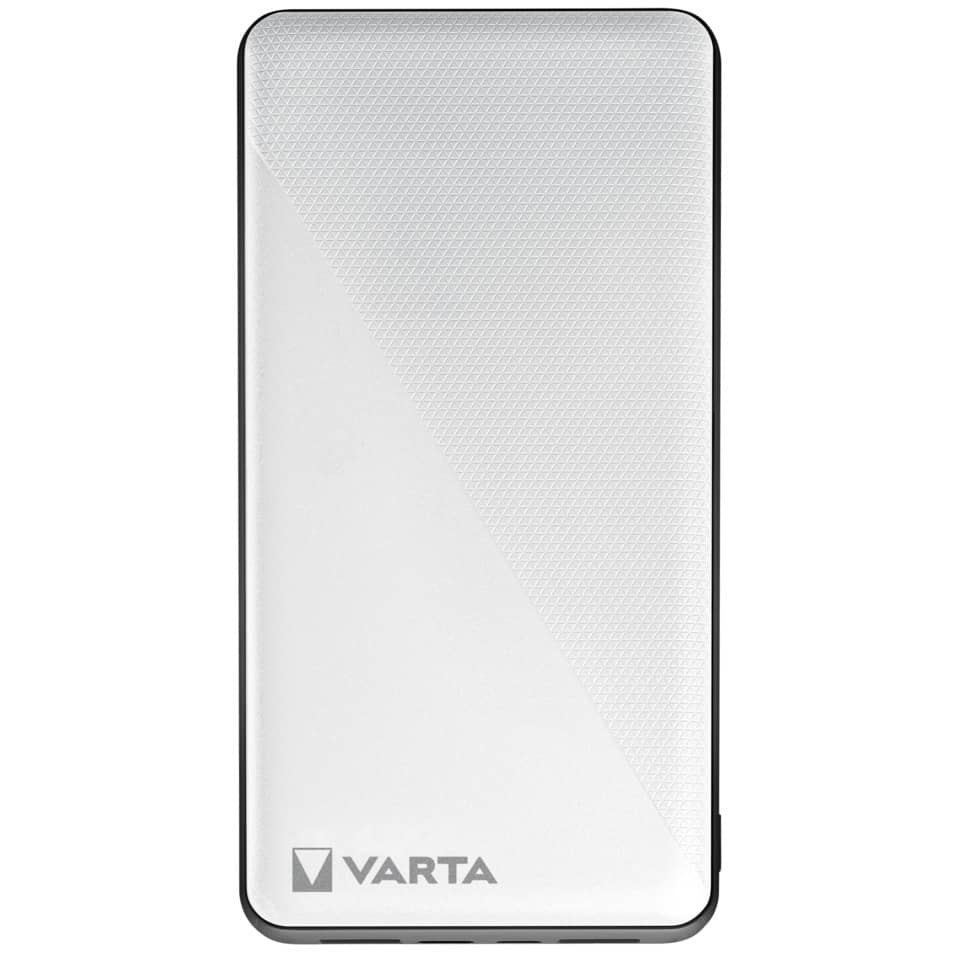 Powerbank, USB-C, Weiß, Schlank, Texturiert