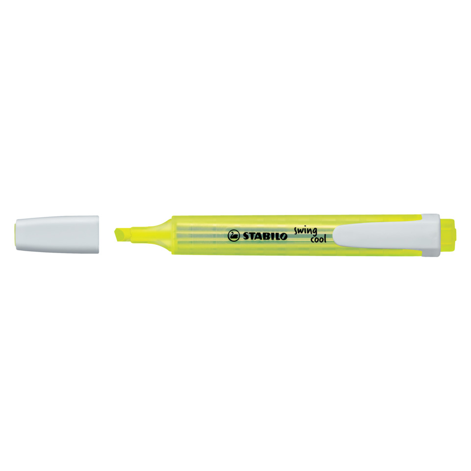 highlighter, gelb, Marker, doppelseitig, Kappenlos
