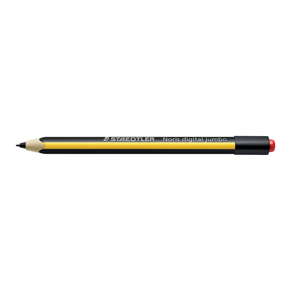 Bleistift, Metallischer Stift, Gelbstreifen, Radiergummi, Noris digital jumbo