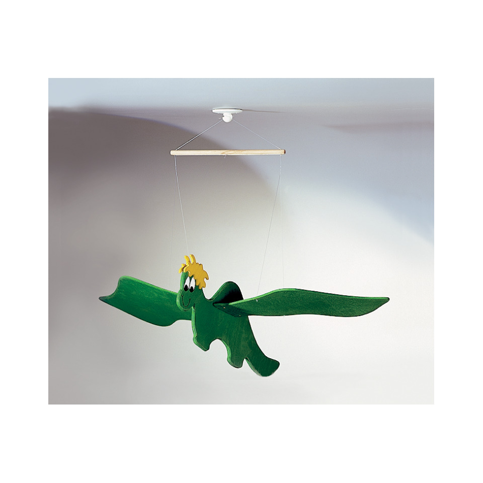 Drachen-Mobile, Holzornament, grüner Drachen, Hängedekoration, Kinderspielzeug