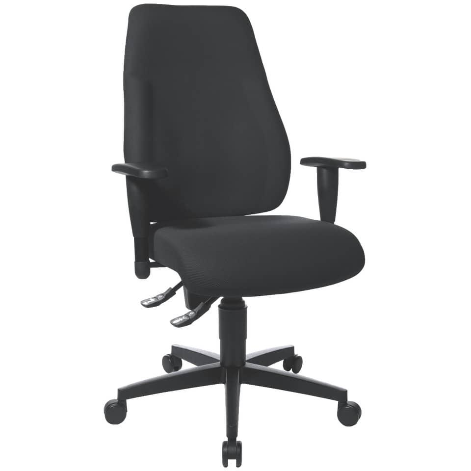  Bürostuhl, Rückenlehne, Schreibtischstuhl, Ledergummiere, Höhenverstellbar