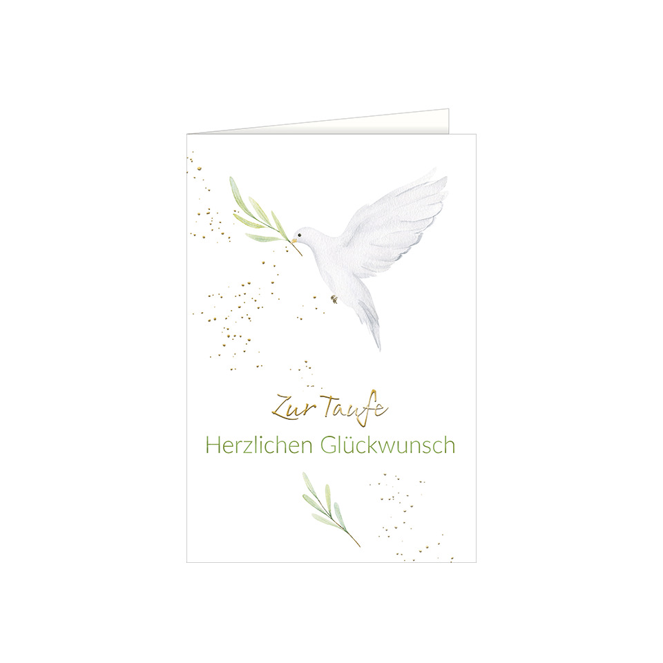 Taube, Weiße Taube, Grünes Laubzweig, Dankeschön-Karte, Herzlicher Glückwunsch