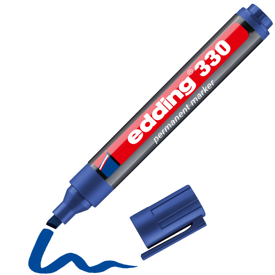 Permanentmarker, Blau, Filzstift, Whiteboardmarker, Edding 330