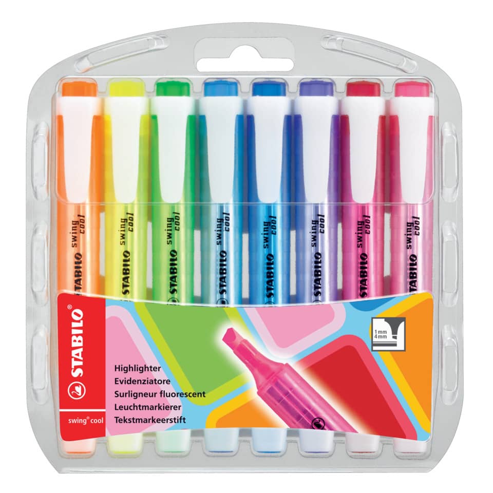 Highlighter, Marker, Fluorescent, Pastellfarben, Setzt von 12