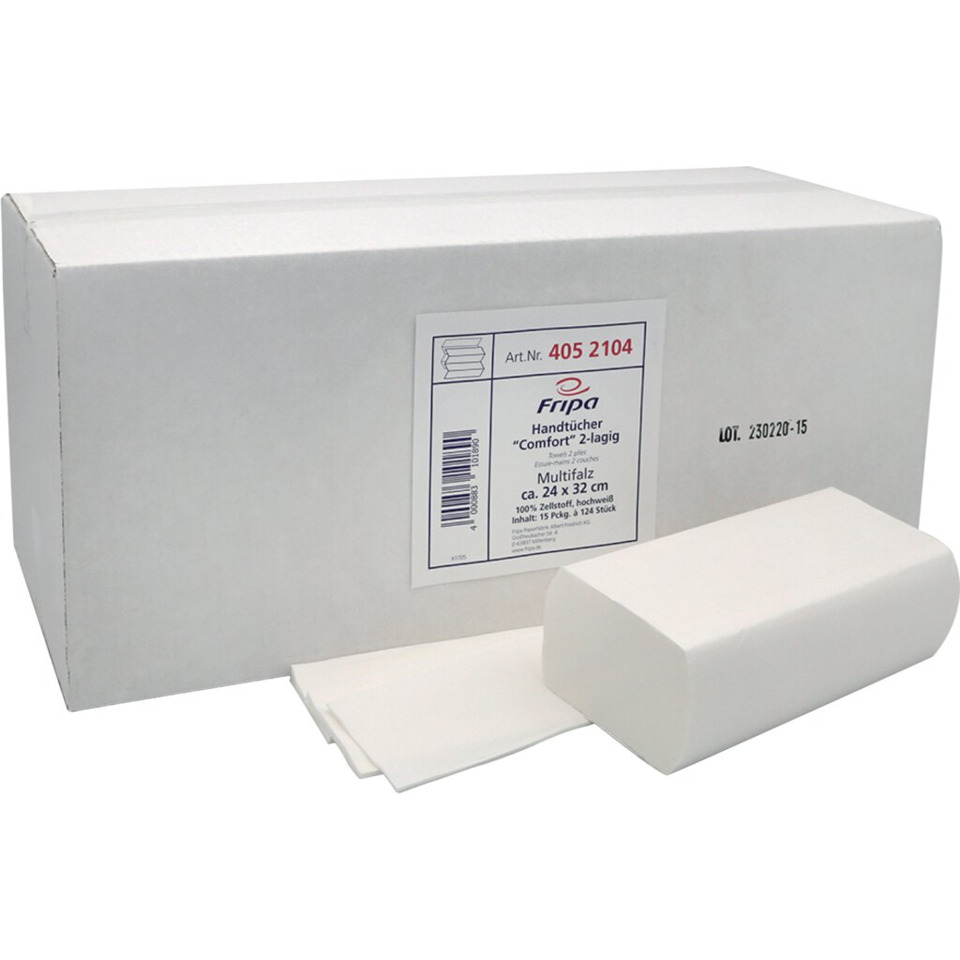 Handtücher, Frottier, Weiß, 2-lagig, Packung