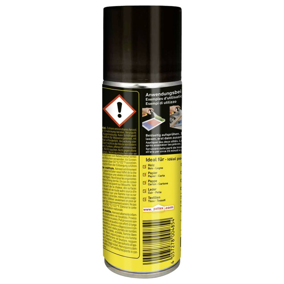 Sprühdose, Aerosol, Gelb, Warnhinweis, Kartonpapier