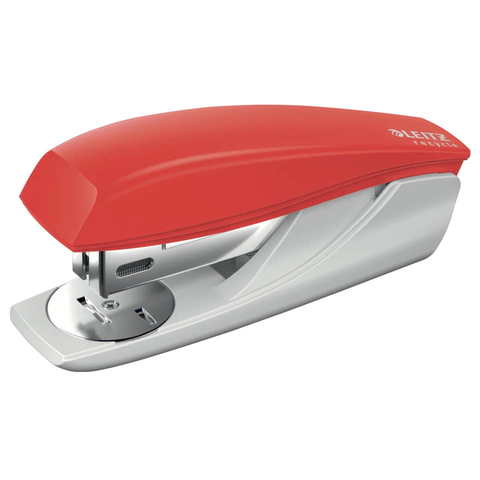 stapler, rot, metall, perforieren, bürobedarf