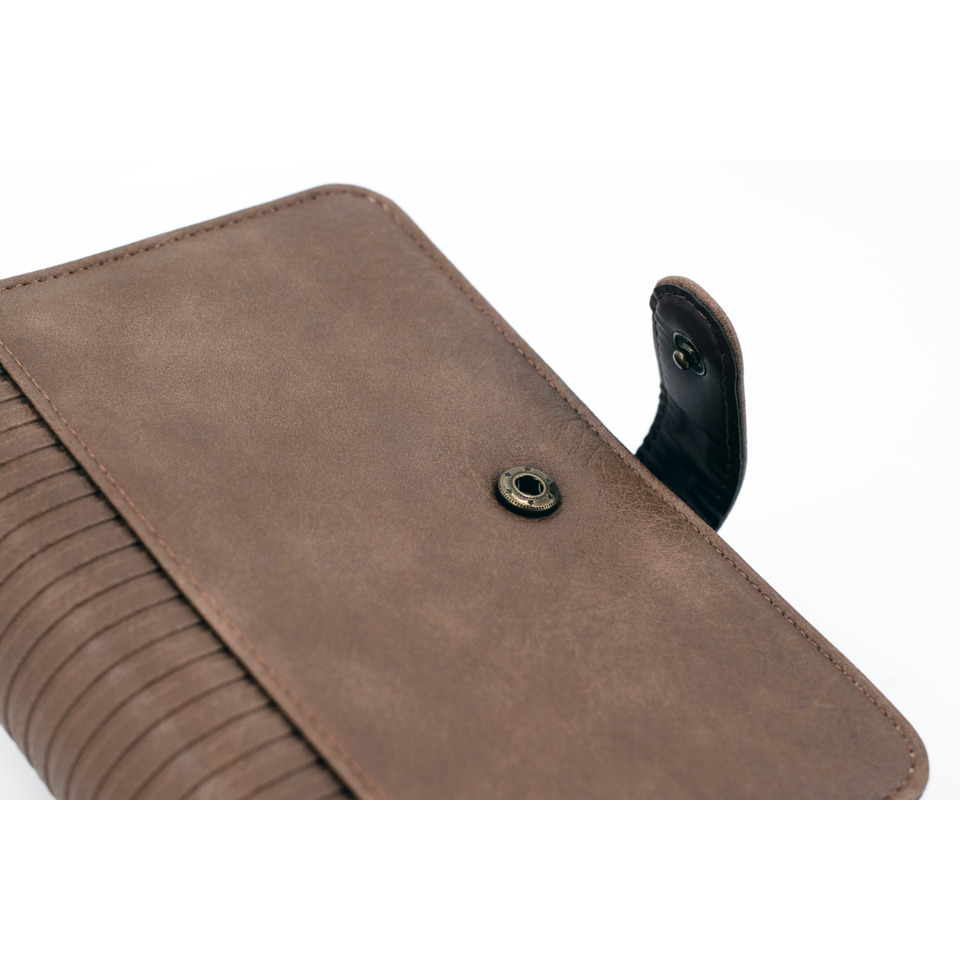 wallet, cardholder, braun, Leder, Druckknopf