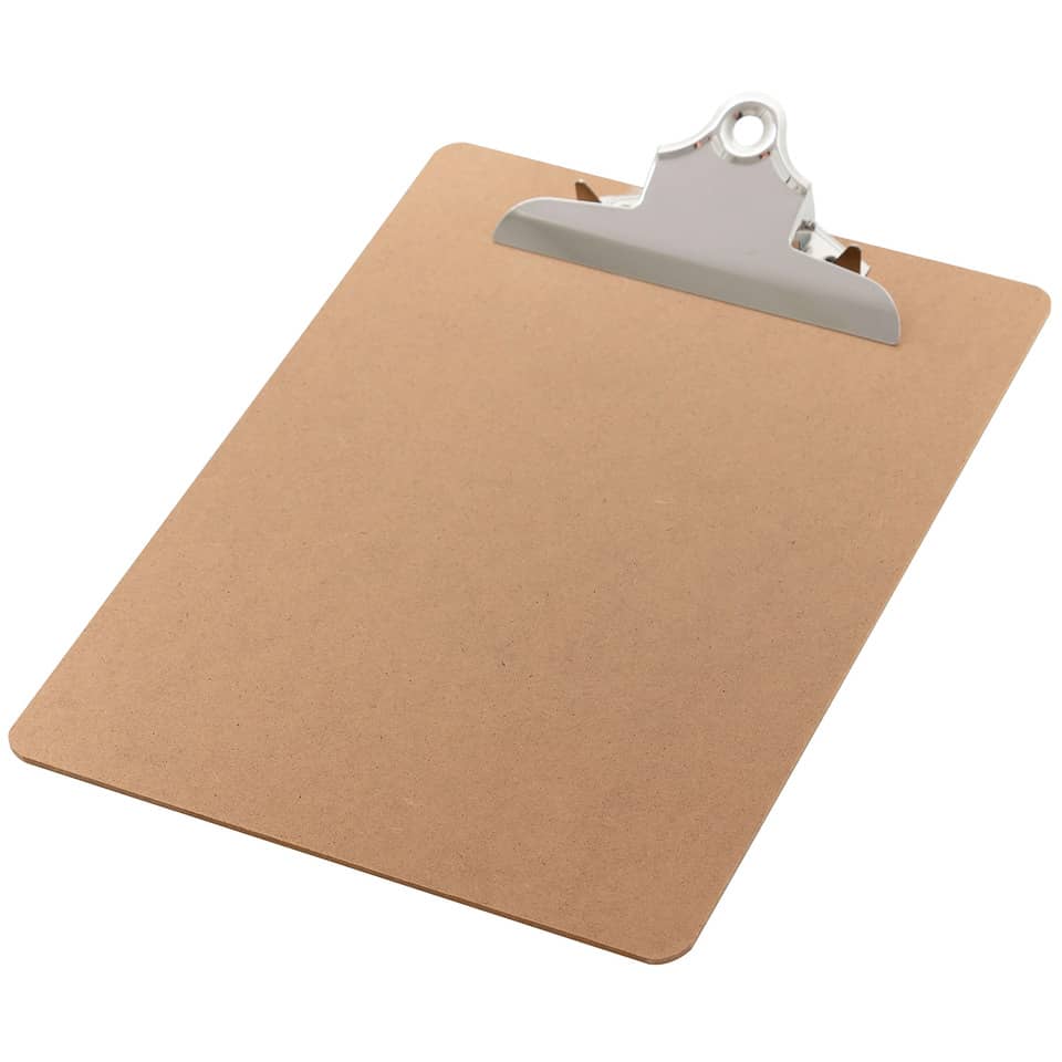 Clipboard, Clipboard board, Klemmbrett, Holzklebebrett, Kreppbrett