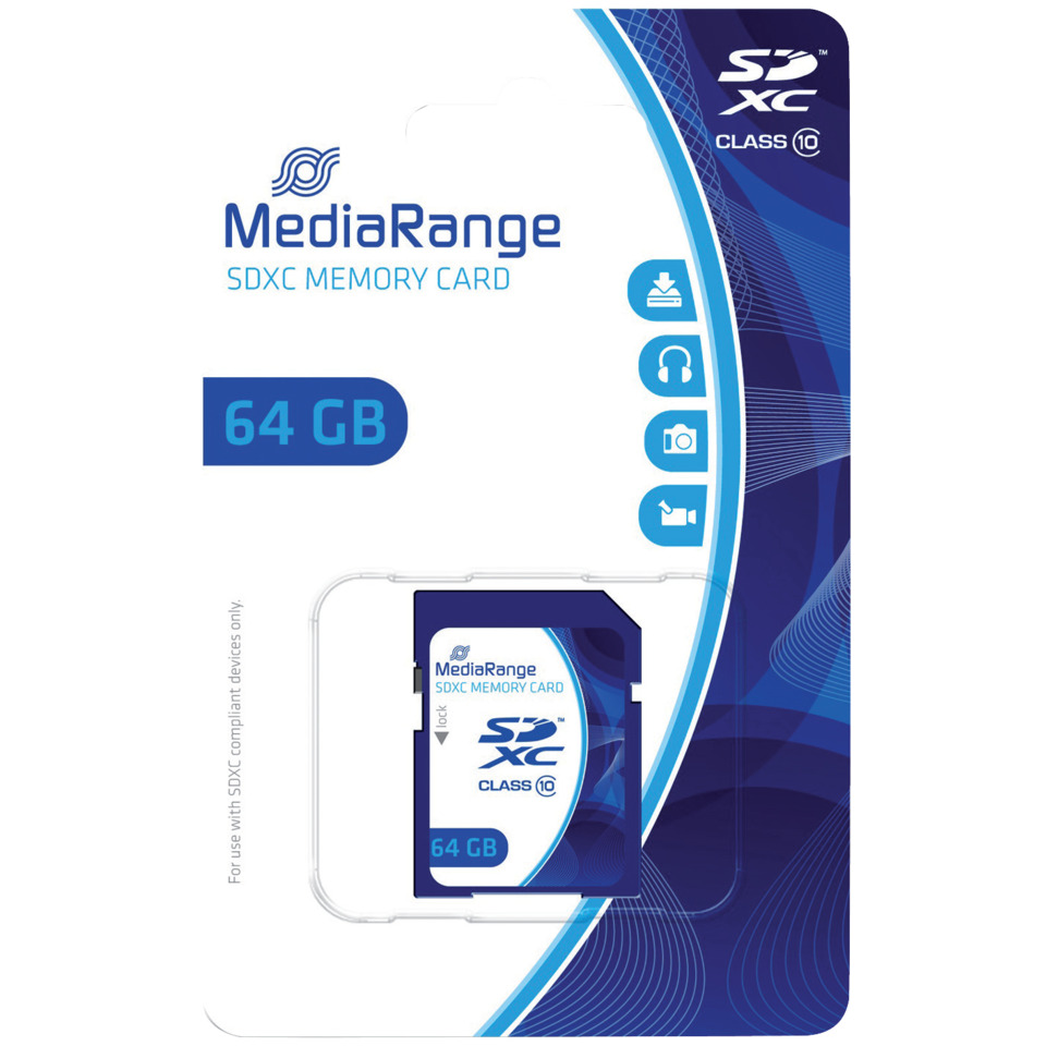SDXC Karte, 64 GB, Speicherkarte, Klasse 10, blau