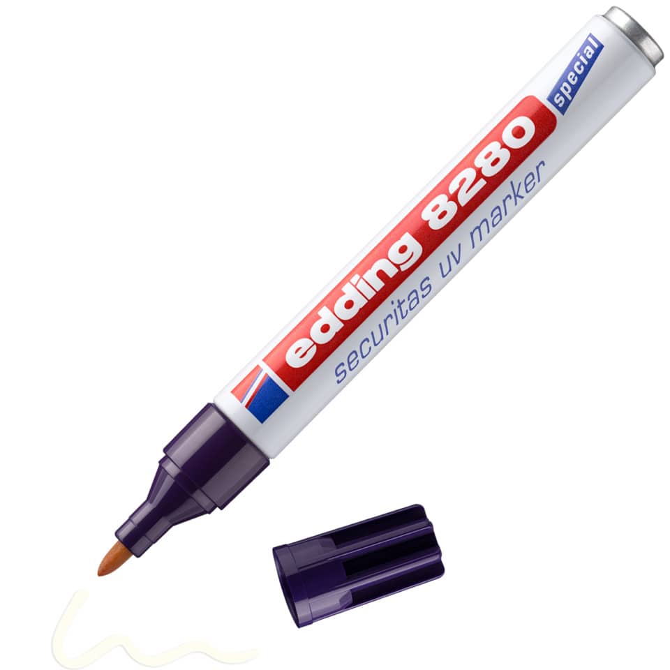 Marker, UV-Marker, Permanentmarker, lila Kappe, feiner Spitze