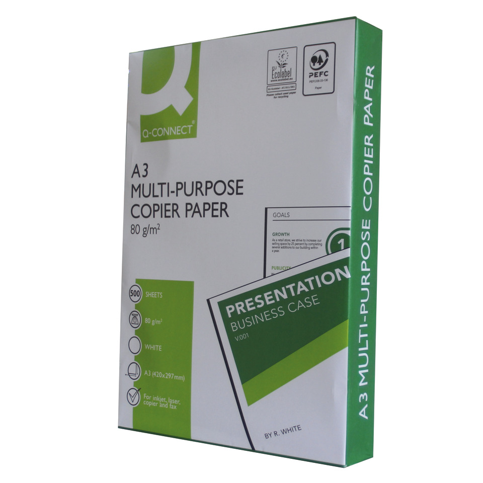 A3, Mehrzweck Kopierpapier, 80 g/m², Weiß, 500 Blätter