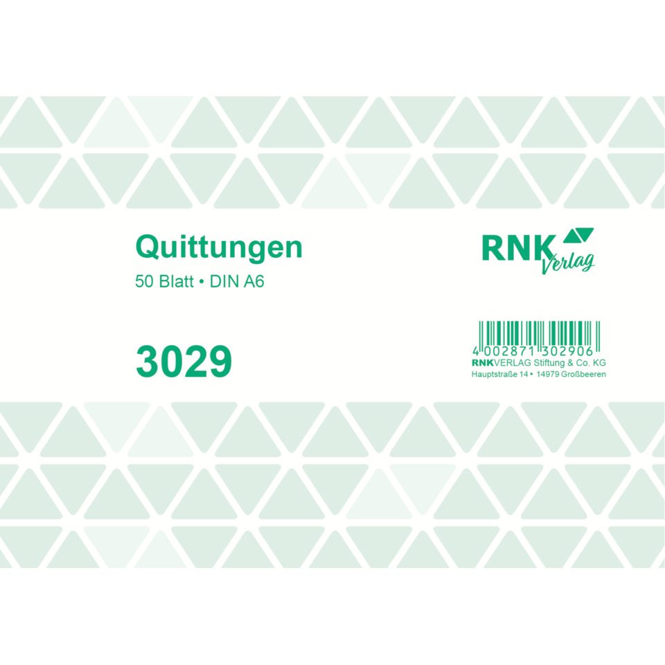 Quittungen, DIN A6, 50 Blatt, Kassenzettel, Quittungsvorderseite