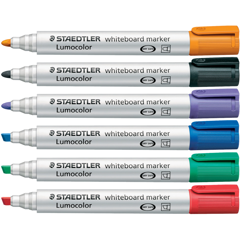 Whiteboard-Marker, Lumocolor, Dry Safe, Marker-Set, Mehrfarbig