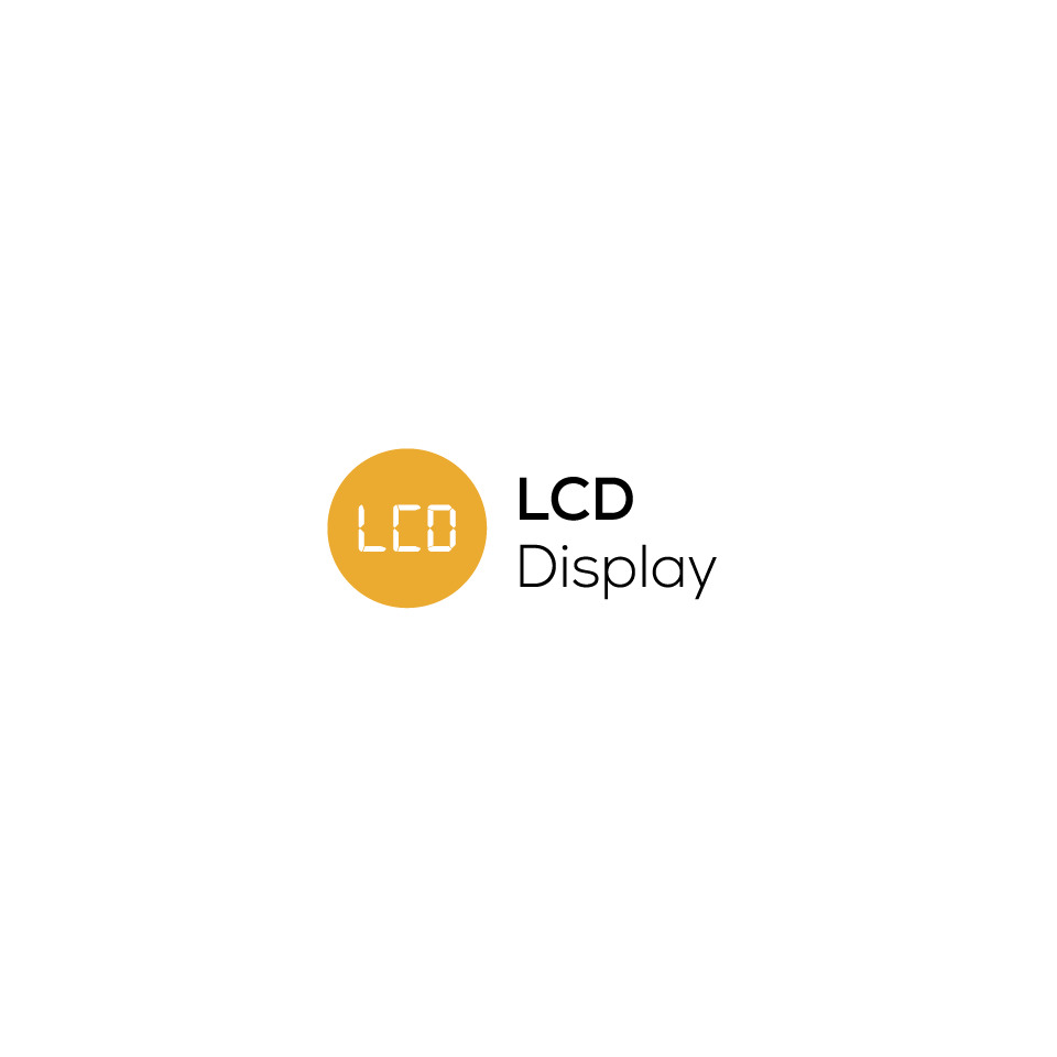 LCD, Display, Logo, Orangescheibe, Text
