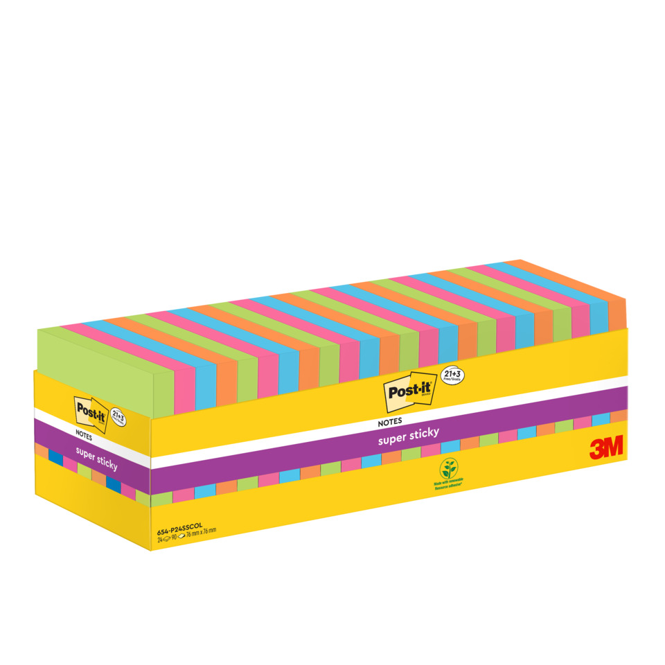 Notizblock, Post-it, Klebeblätter, bunt, 95×76 mm