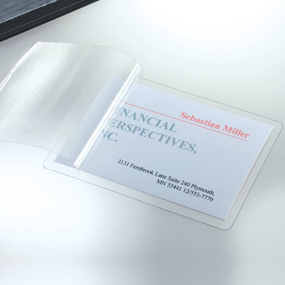 Kartenhalter, Namensschild, Visitenkarten, Transparente Hülle, Bürobedarf