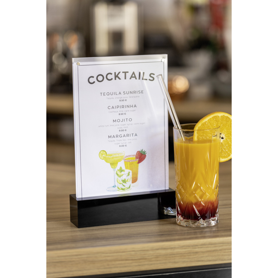 Cocktails, Menu, Glas, Orangensaft, Strohhalm