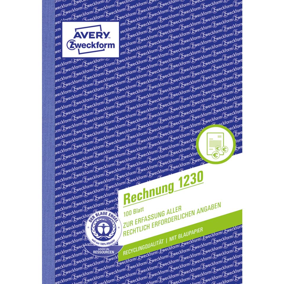 Kladdebuch, Rechnung 1230, Blatteinband, Blauer Deckel, Papierprodukt