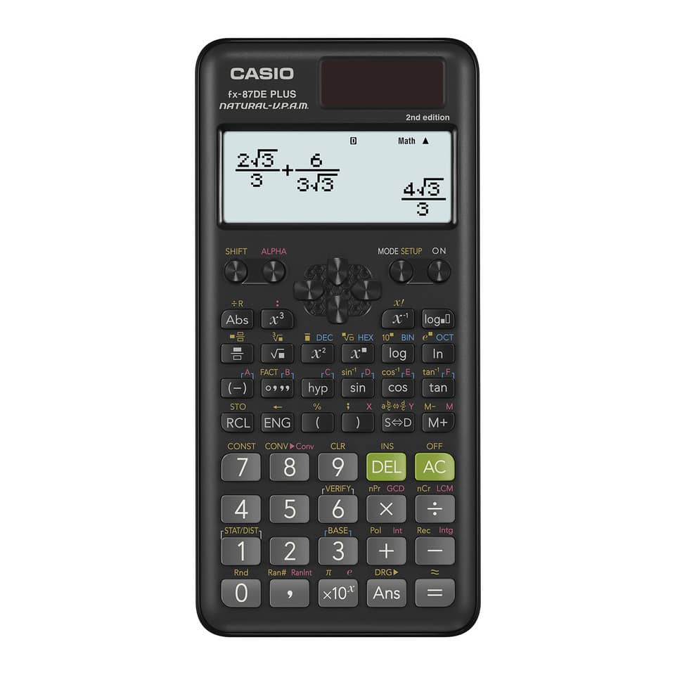 Taschenrechner, Casio FX-87DE PLUS, Wissenschaftlicher Taschenrechner, Schwarz, Kalkulationsgerät