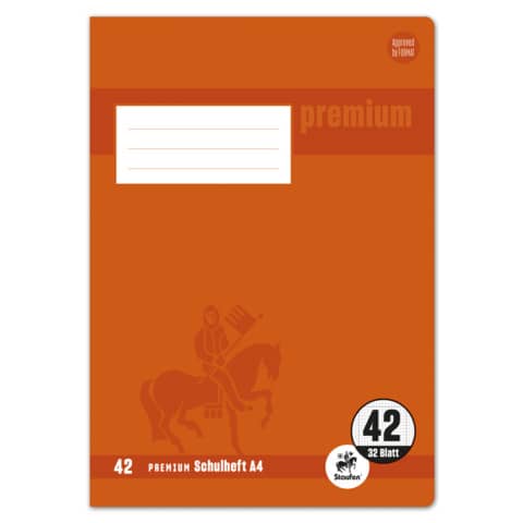 Heft, A4, 90g/m², 32 Blatt, Lin.42, kariert mit Umrandung STAUFEN PREMIUM 734010642
