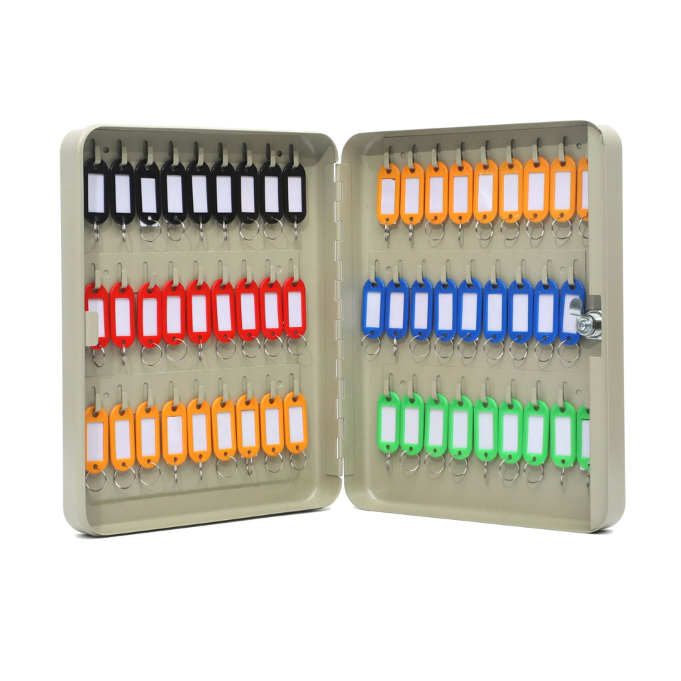 Schlüsselanhänger-Set, Farbige Schlüsselanhänger, Schlüsselanhänger-Hülle, Sortierte Schlüsselanhänger, Metallkasten