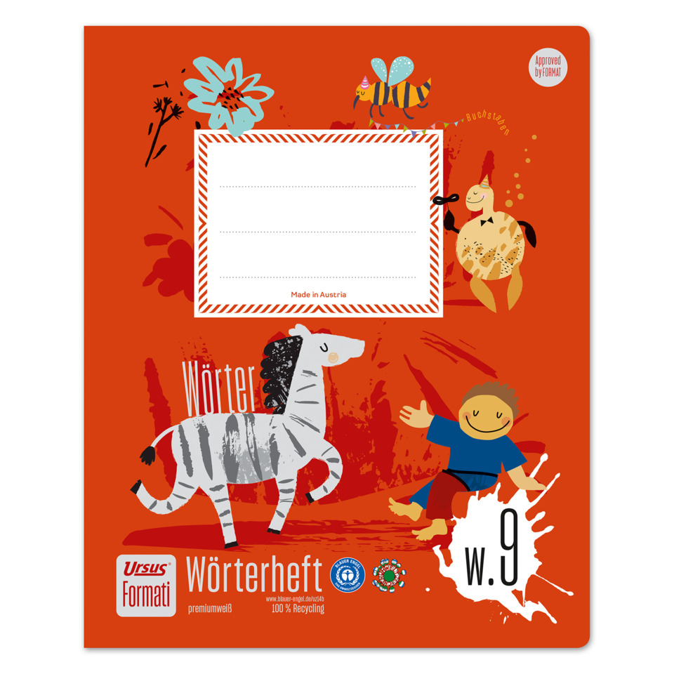 Notizblock, Wörterbuch, Wörterheft, rot, Illustration