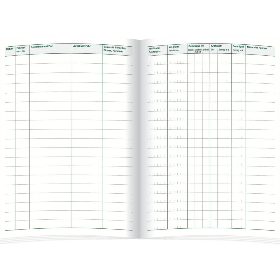 Notizen, Formular, Reiseprotokoll, Linienplot, Seite