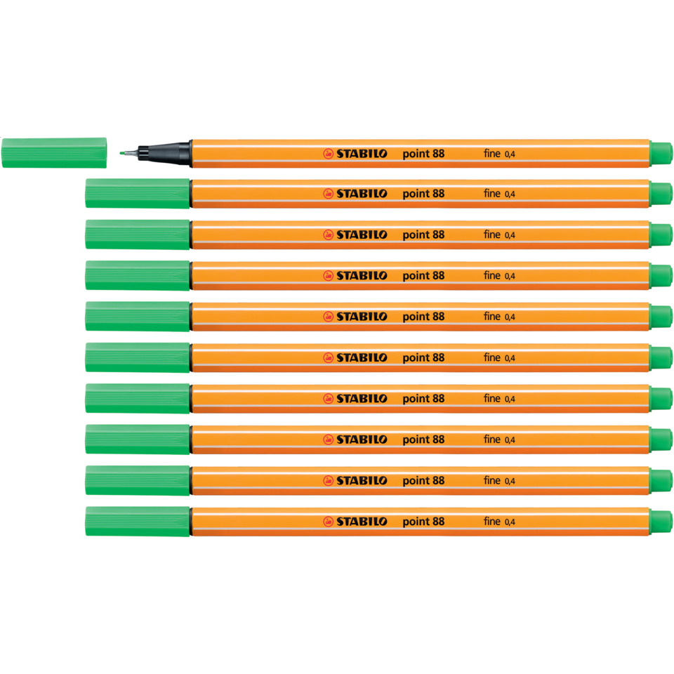 Marker, Orange, Grüner Deckel, Set aus Markern, Feinspitze