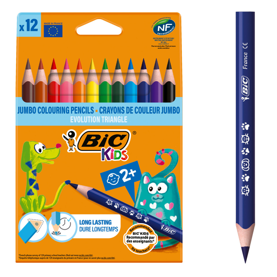  coloring pencils, jumbos, kids, blue pencil, France product