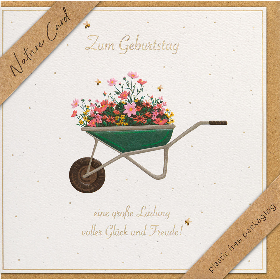 blumenkorb, gartenwagen, blumen, pflanzenkorb, kartonkarte