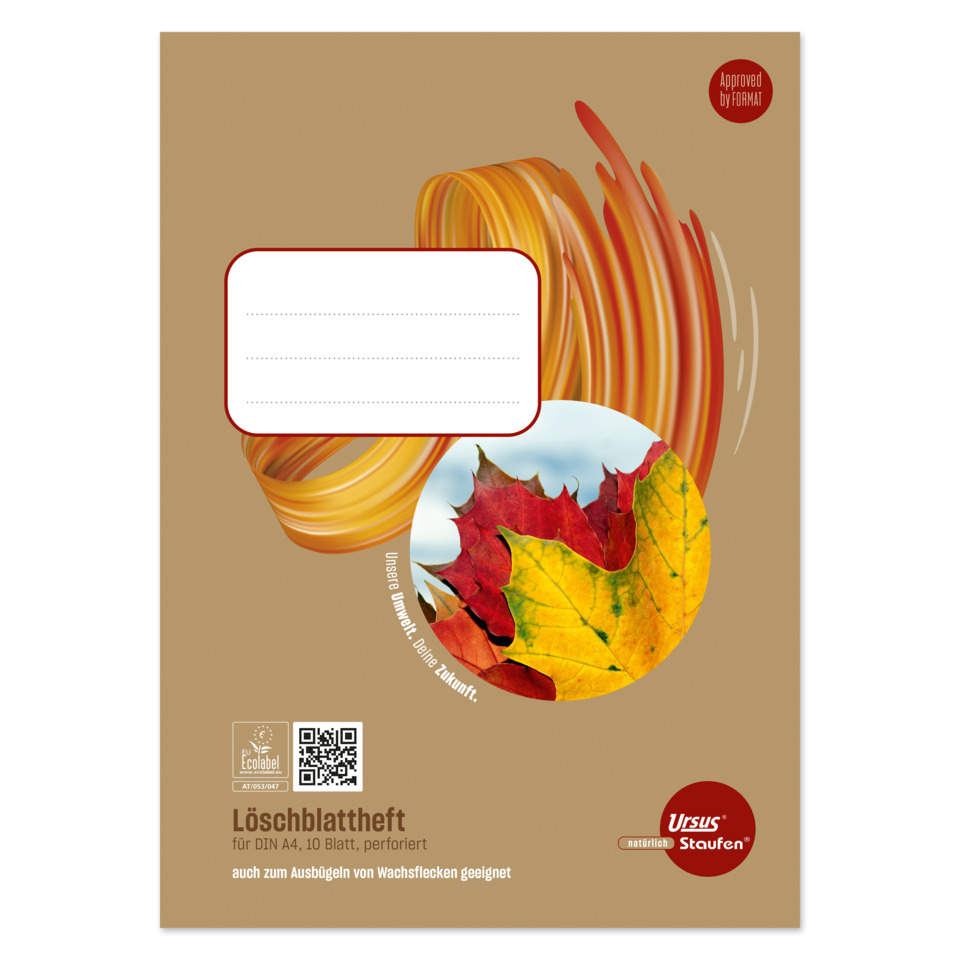 Löschblattheft, A4, Perforiert, Wachstumsflecken, Herbstblatt-Design