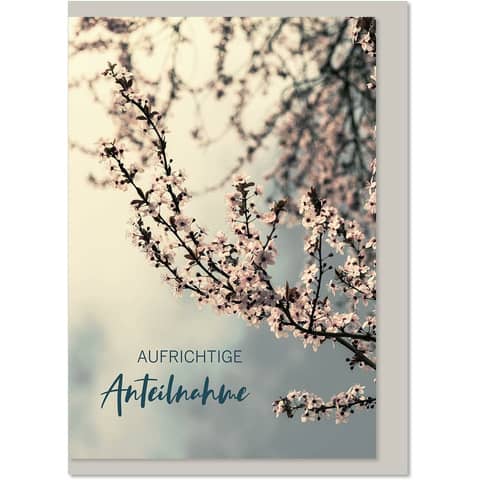 Trauerkarte Aufrichtige Anteilnahme KOMMA³ 04-654