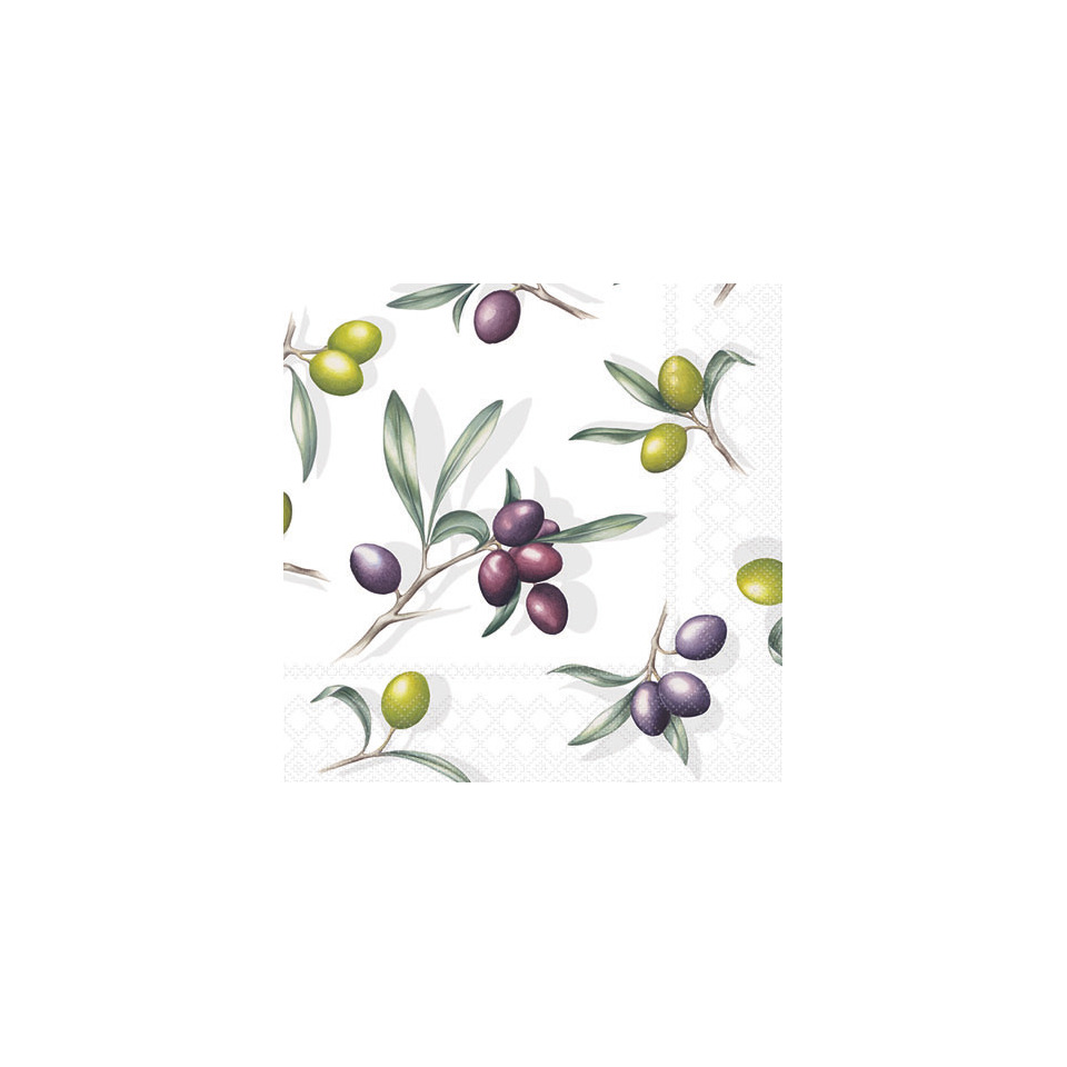 Motivserviette Oliven, 25 x 25 cm, 3-lagig, 20 Stück AMBIENTE 12518185